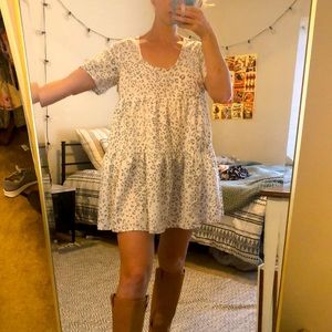 A new day white cheetah baby doll dress